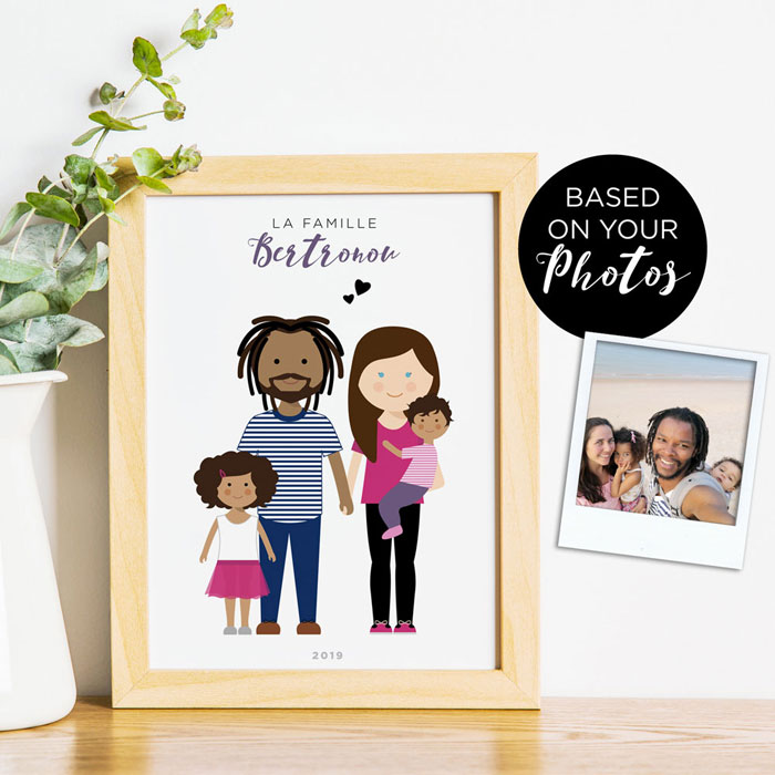 Familienporträt, personalisiertes Familienplakat, personalisiertes Gemälde mit Vornamen der Familie, personalisiertes Familienporträt, personalisiertes Gemälde mit Vornamen, Schaffung eines Familiengemäldes