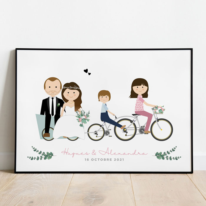 personalisiertes Familienporträt, personalisiertes Hochzeitsgemälde, original personalisiertes Familiengemälde