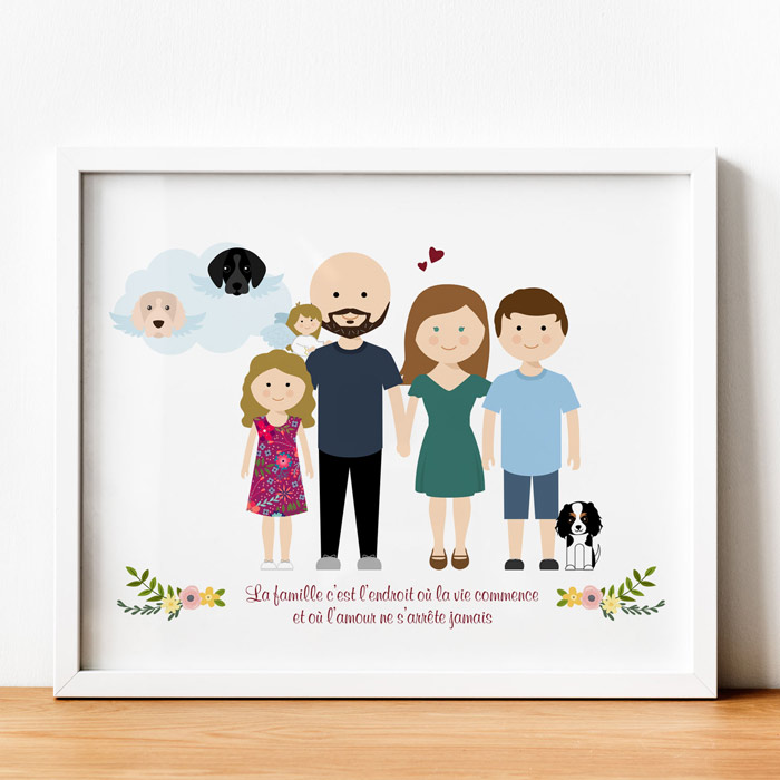 personalisiertes Familienporträt, personalisierter Familienrahmen, personalisierter Familienrahmen, personalisiertes Familienporträt, personalisierte Familienzeichnung, Familienporträtzeichnung, personalisiertes Familiengemälde