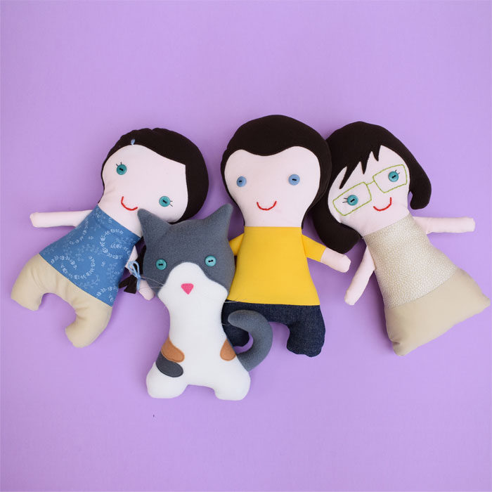 Puppenfamilie, Puppenfamilie, personalisierte Stoffpuppe, Stoffpuppe